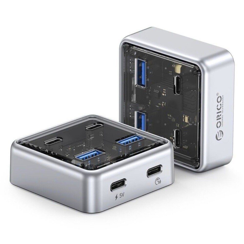 ORICO 10Gbps USB-C Hub, 4-Port Zinc Alloy USB 3.2 Splitter with 2 USB-A & 2 USB-